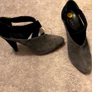 Prada gray suede booties